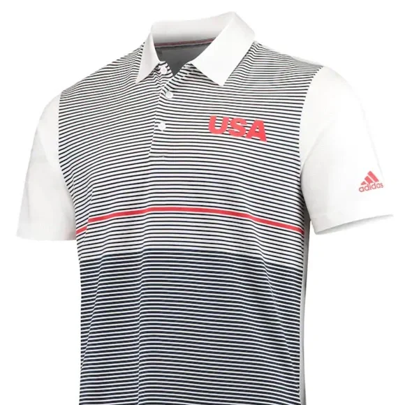 Adidas USA Golf Ultimate 365 Stripe Polo Shirt, Men's Size M New w/Tag